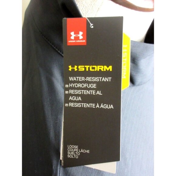Under Armour Men's Windstrike Water Resistant Storm Full Zipper Jacket Black NWT - Picture 4 of 5